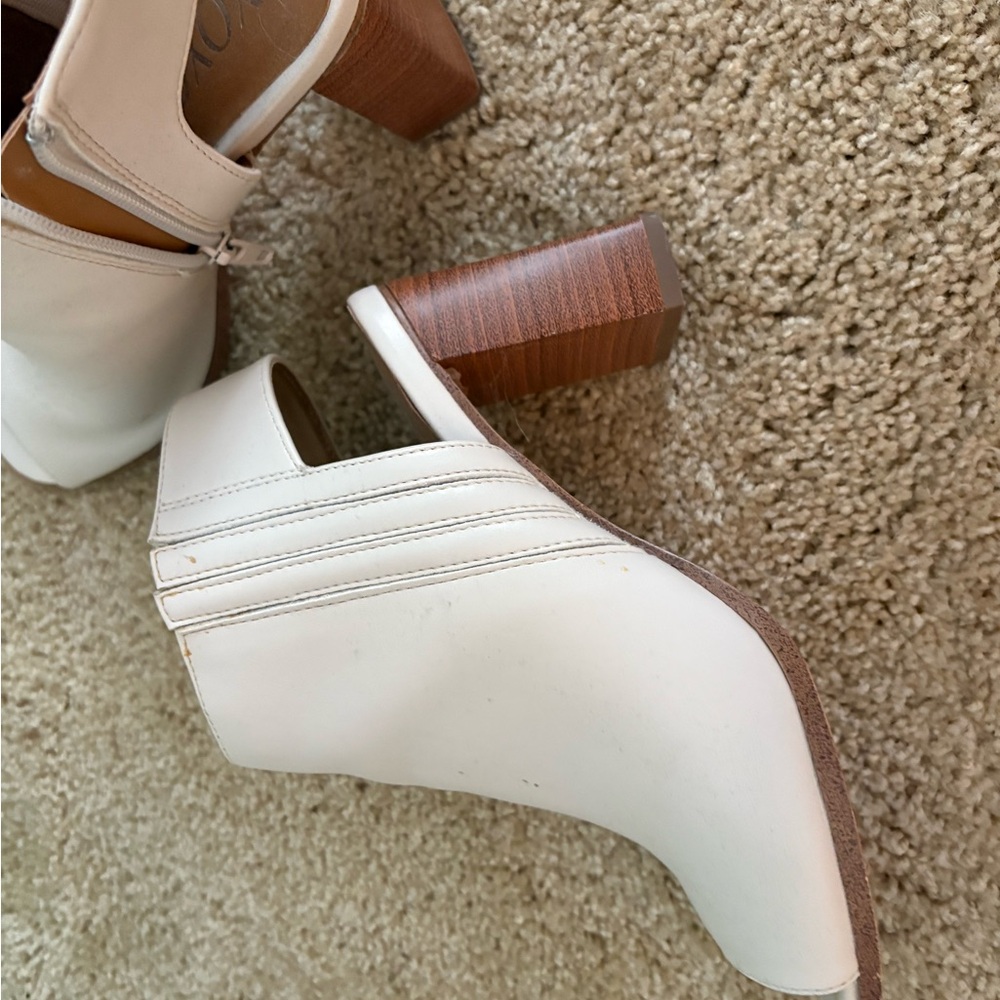 Elegant White Block Heel Women's Shoes